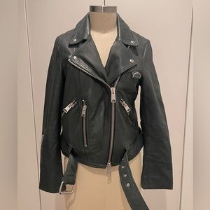 Hunter Green AllSaints leather jacket